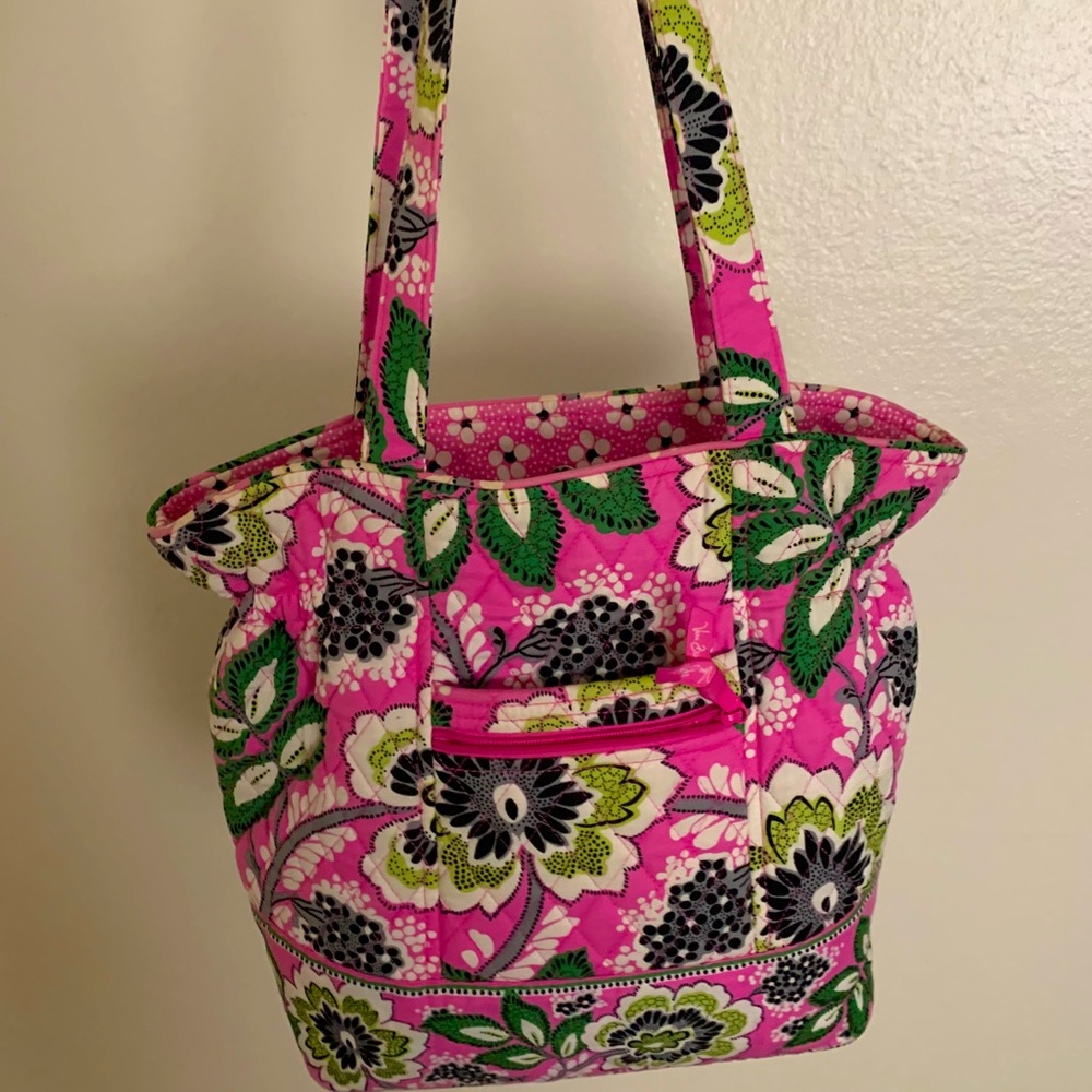 Vera Bradley Pink and Green Floral Tote